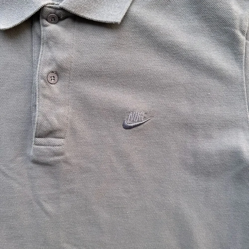 VTG 90s Nike Gray Tag Logo Casual Swoosh Polo Shirt Sz Large Golf Preppy